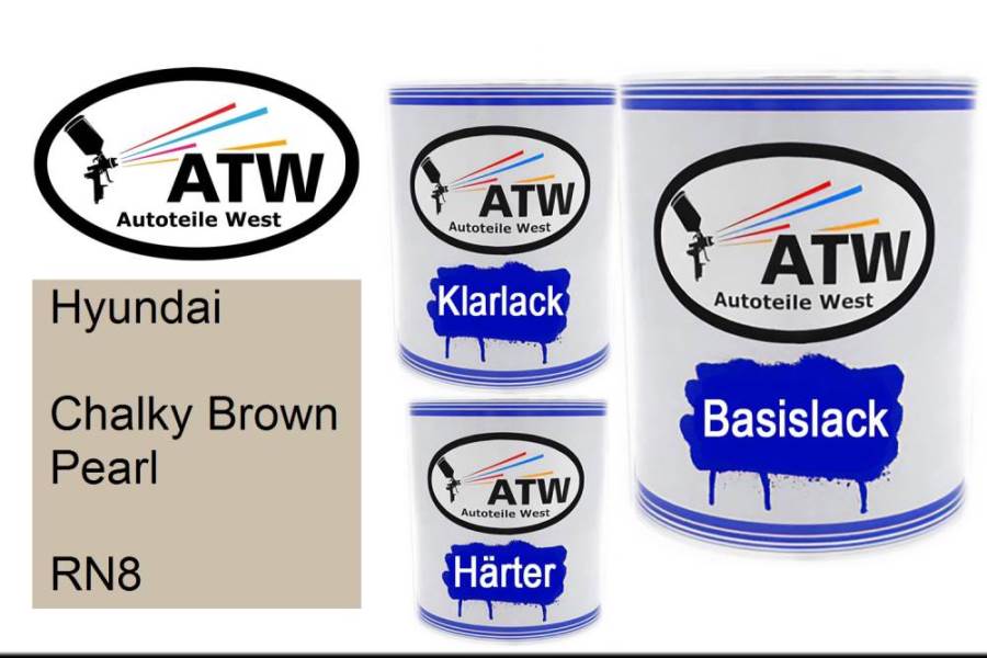 Hyundai, Chalky Brown Pearl, RN8: 1L Lackdose + 1L Klarlack + 500ml Härter - Set, von ATW Autoteile West.